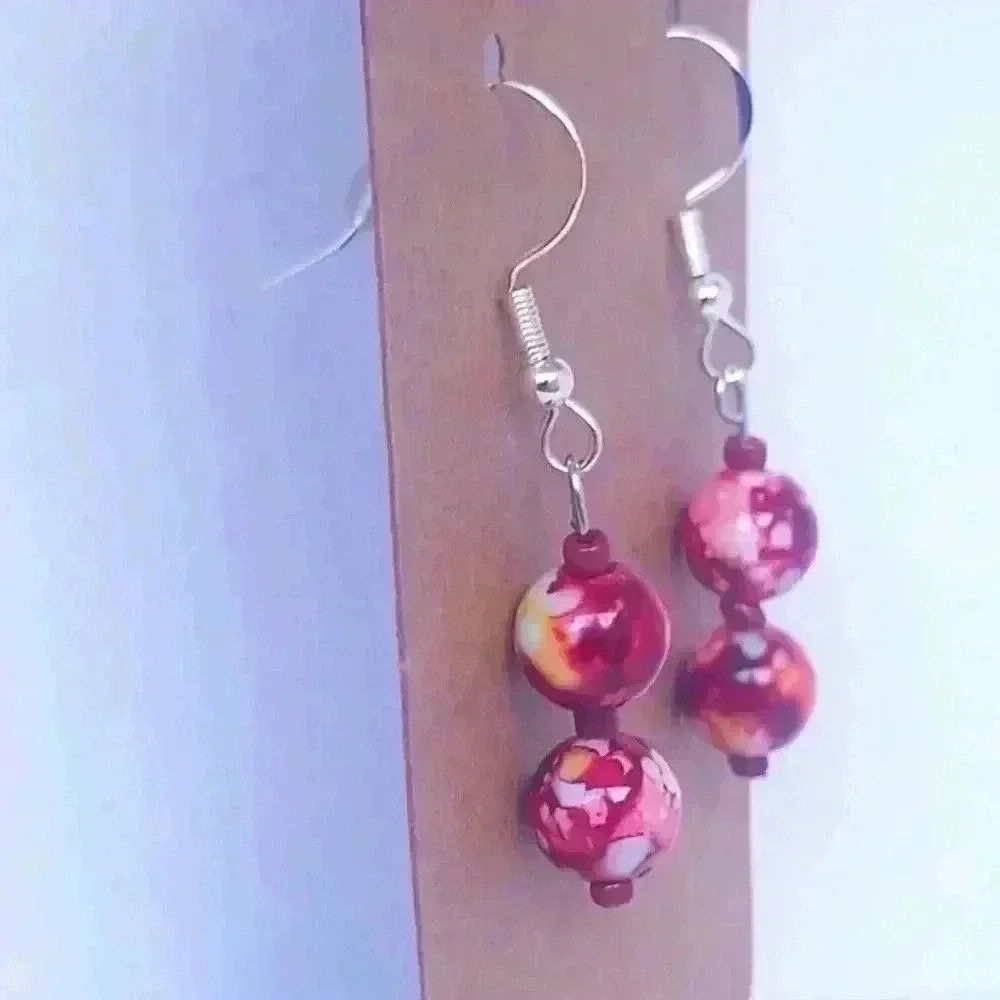 925 handmade beaded earrings - Picture 3 of 3